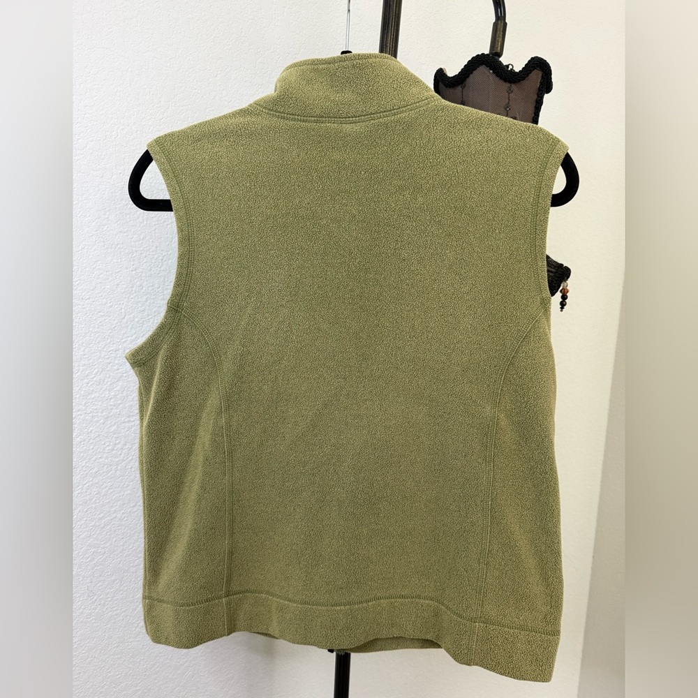 L.L. Bean Olive Fleece Vest - Picture 3 of 5